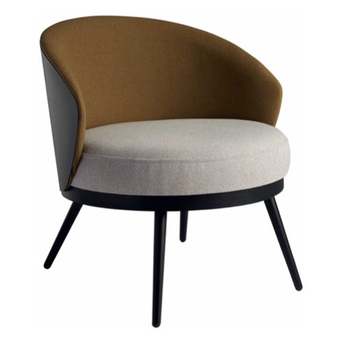 deco mobilier design sejour tendance Fauteuil bicolore beige et moutarde chili tissus 61174 et 68198 Lili club