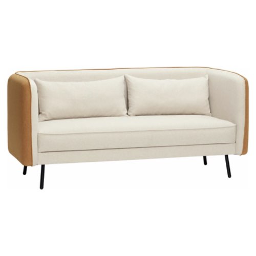 deco mobilier design sejour tendance Canapé en tissu beige et structure orange et noire - Hübsch