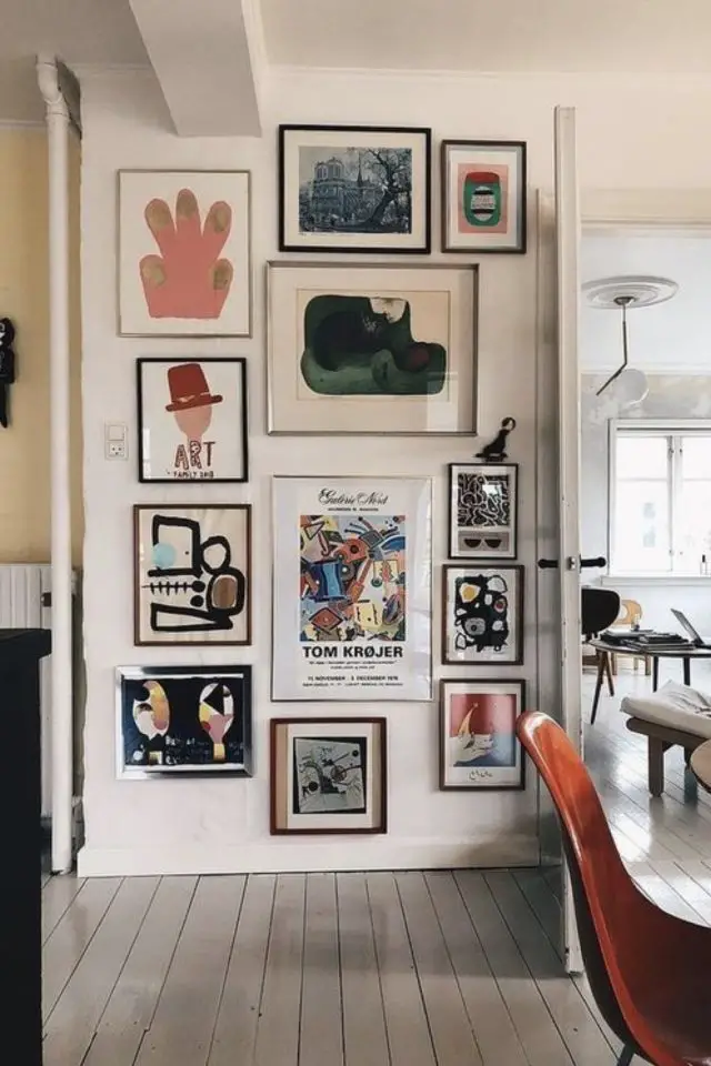 decoration murale passe-partout detail chic pan de mur style éclectique salle à manger séjour affiche vintage
