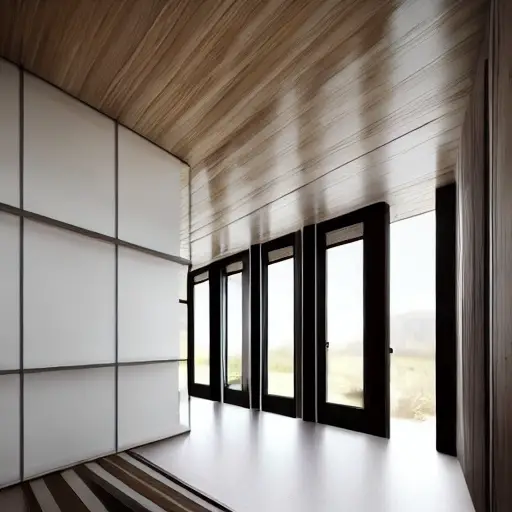 intelligence artificielle decor entree eclectique echec style minimaliste baie vitrée
