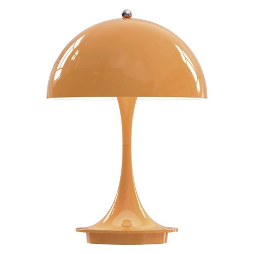 objet design eclectique a poser buffet Lampe sans fil en acrylique orange 23 cm Panthella Portable V2 - Louis Poulsen