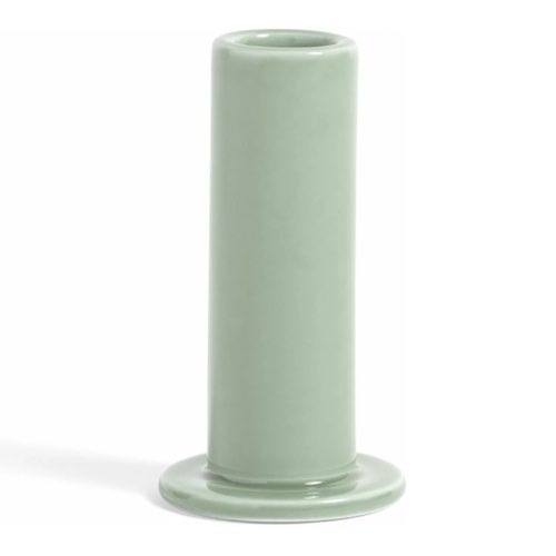 objet design eclectique a poser buffet Bougeoir en faïence vert 10 cm Tube