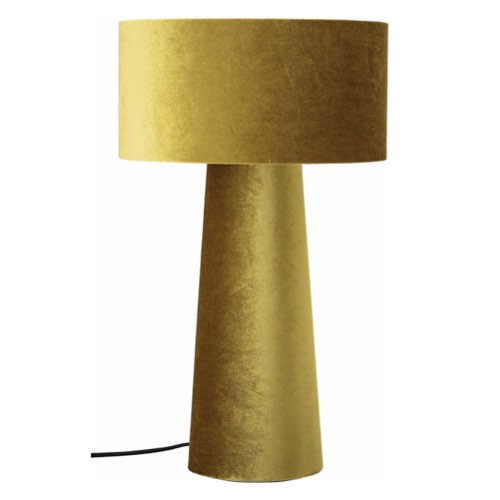 objet design eclectique a poser buffet Lampe de table dorée en velours - Bloomingville