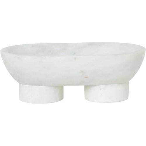 objet design eclectique a poser buffet Vide poche en marbre blanc Alza - Ferm Living