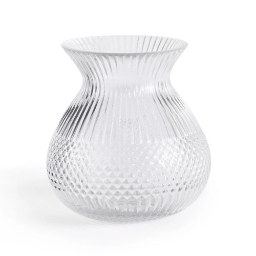 objets decoratifs eclectique et original Vase en verre travaillé H17 cm style ancien