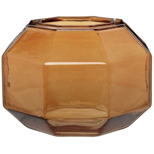 objets decoratifs vintage pas cher Vase à facettes en verre marron H16