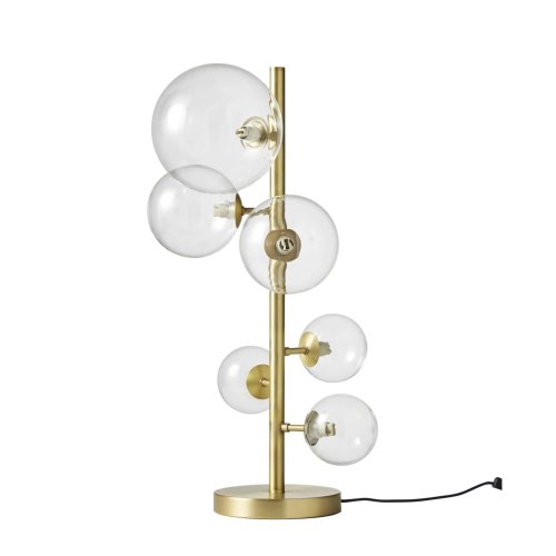 objets decoratifs vintage pas cher Lampe 6 globes en verre et métal doré