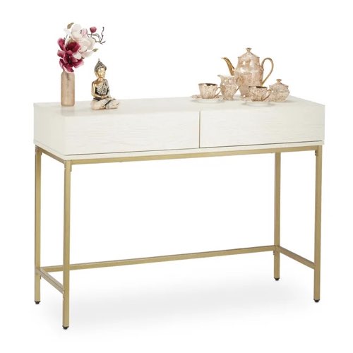 ou trouver meuble console pas cher Table de console, 2 tiroirs, meuble d’appoint aspect bois, salon, couloir