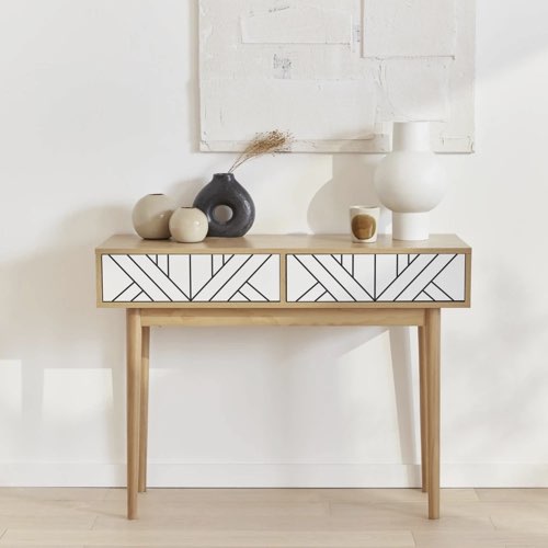 ou trouver meuble entree deco Console décor bois et blanc l alice's