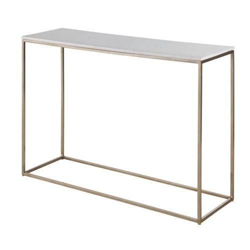 ou trouver meuble entree deco Console en marbre blanc et métal coloris laiton