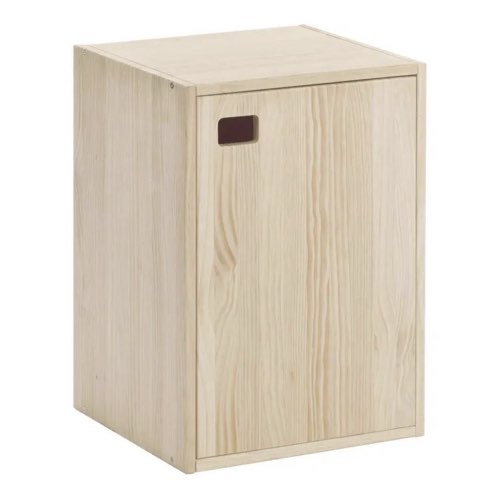 rangement loisirs creatifs pas cher Armoire en pin brut 1 porte 2 tablettes Dinamic Astigarraga