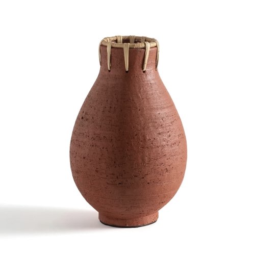 soldes decoration hiver la redoute Vase décoratif en céramique et rotin H32 cm