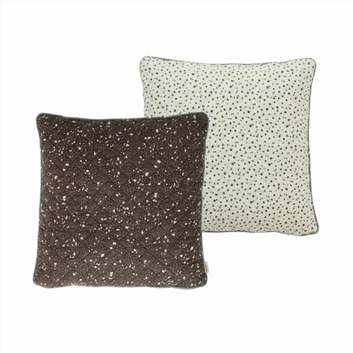 soldes hiver design the cool republic Coussin marron et beige Aya Quilted