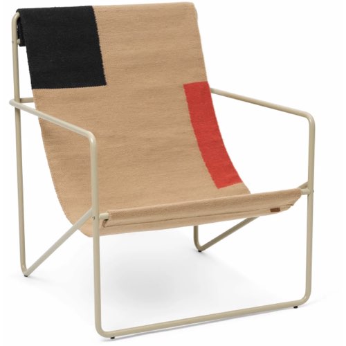 soldes hiver design the cool republic Fauteuil à motif graphique en métal beige 63 x 77,5 x 66 cm Desert - Ferm Living