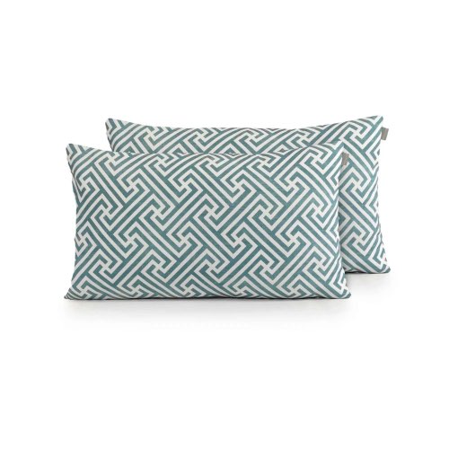 soldes hiver maisons du monde Lot de 2 housses coussin en coton imprimé 30x50 cm bleu