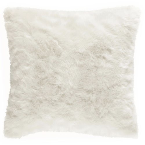 soldes hiver maisons du monde Coussin imitation fourrure blanche 45x45