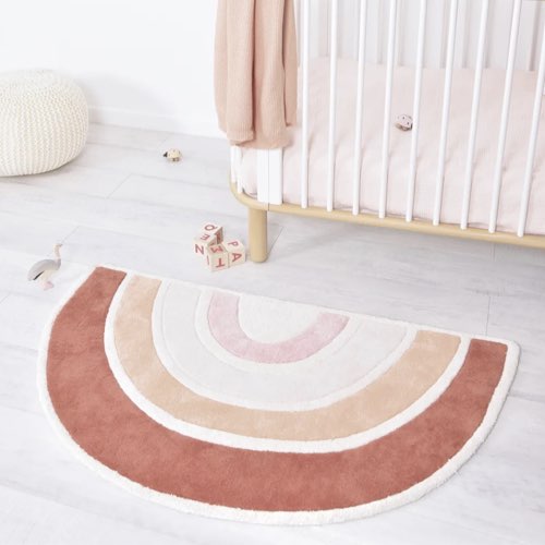 soldes hiver maisons du monde Tapis arc en ciel en Coton Rouge enfant chambre