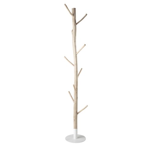 entree accueillante maisons du monde Porte-manteau tronc d'arbre en eucalyptus et métal blanc