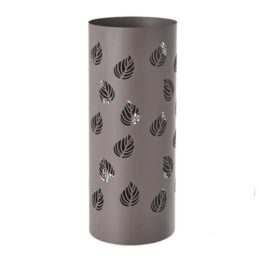 Porte-parapluies Design En Fer Noir - Forme Ronde Avec Motifs Parapluies Et Gouttes, Bac Amovible, Dimensions 49x19,5 Cm - 12