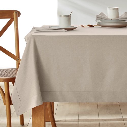 meuble soldes salle a manger la redoute Nappe coton/lin couleur beige