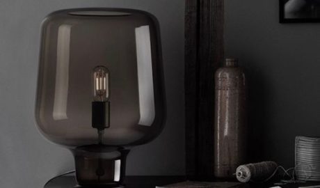 ou trouver lampe en verre moderne teinté gris élégant chic design