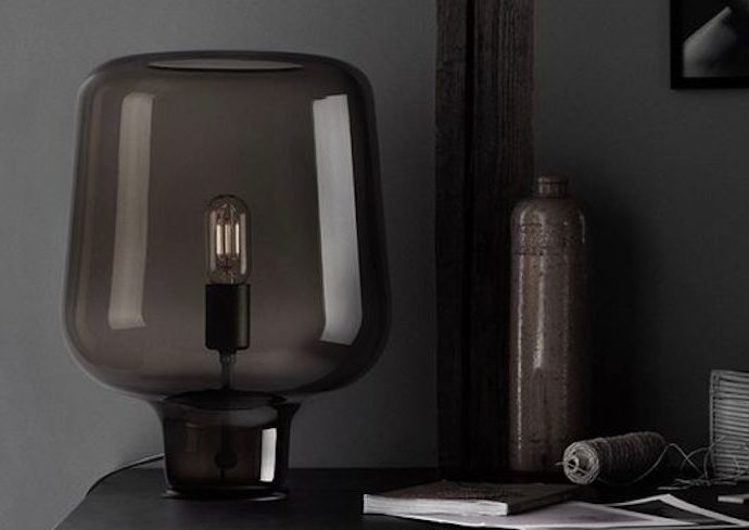 ou trouver lampe en verre moderne teinté gris élégant chic design