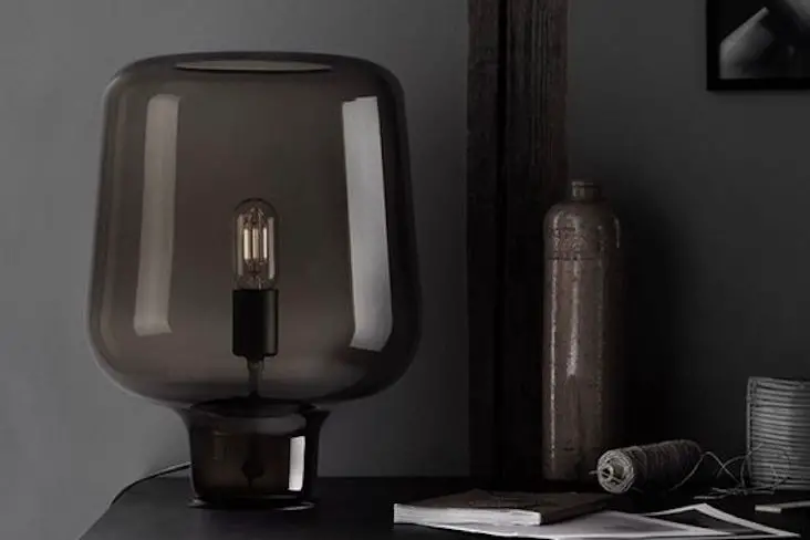 ou trouver lampe en verre moderne teinté gris élégant chic design