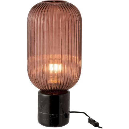 ou trouver luminaire en verre Lampe de table Srings en Verre globe strié bordeaux