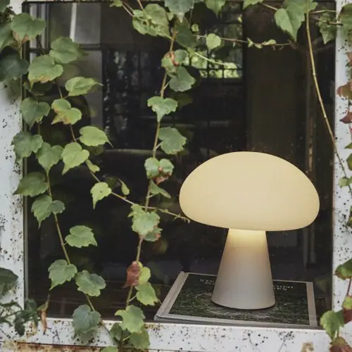 ou trouver luminaire en verre design Lampe portable en verre dépoli Obello forme champignon