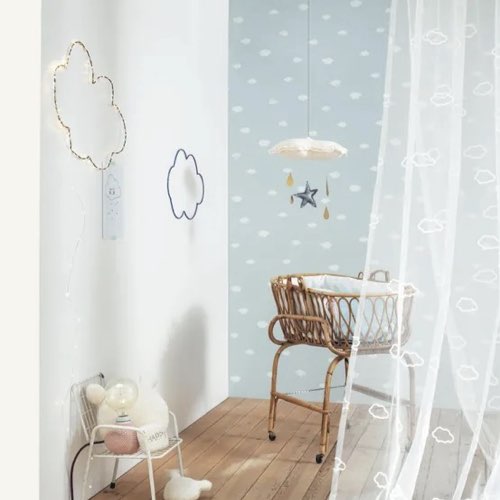 papier peint bleu chambre enfant Papier peint intissé MY LITTLE WORLD Nuages bleu