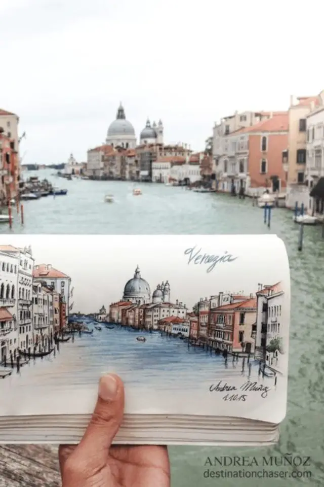 carnet de voyage aquarelle dessin paysage ville découverte souvenir vacances sketch dessin couleurs