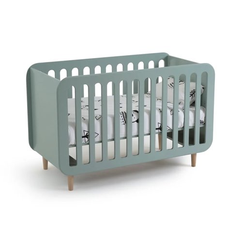 chambre bebe garcon la redoute Lit bébé avec sommier réglable vert de gris sauge moderne