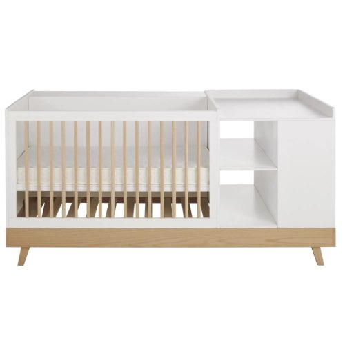 chambre bebe garcon maisons du monde Lit bébé combiné coloris blanc L190