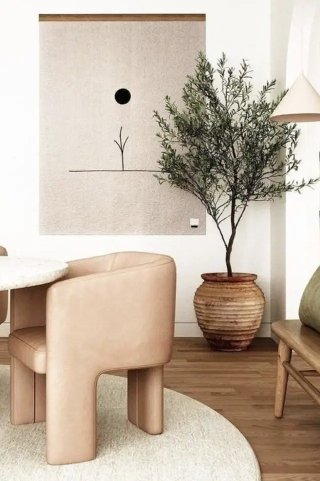 comment creer deco nature zen minimalisme moderne arbuste affiche murale épurée couleur neutre bois