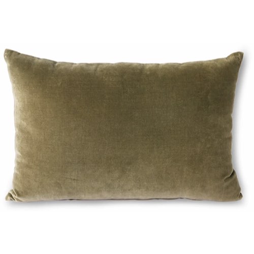 coussin salon moderne chic Coussin en velours kaki 40 x 60 cm- HKliving