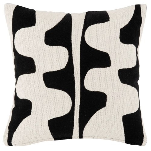 deco canape coussin maisons du monde Housse de coussin en coton tufté imprimé noir et gris 40x40