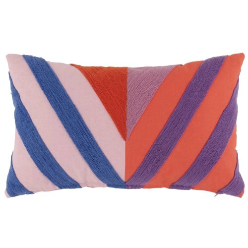 deco canape coussin maisons du monde Housse de coussin en coton brodé et imprimé multicolore 30x50