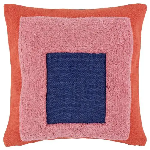 deco canape coussin maisons du monde Housse de coussin en coton tufté imprimé rose fushia, bleu et rose 40x40