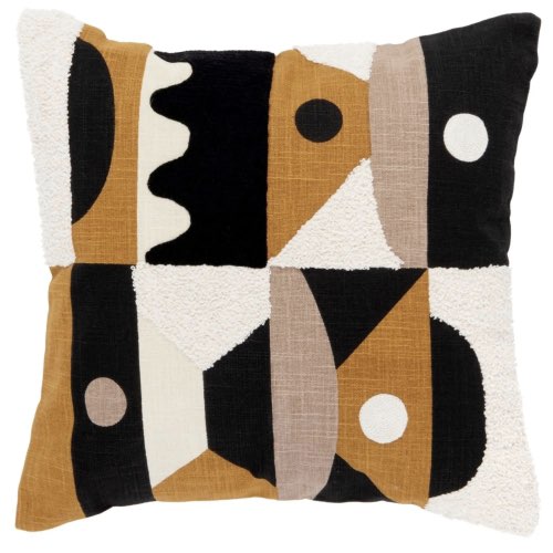 deco canape coussin maisons du monde Housse de coussin en coton à bouclettes à motifs multicolores 40x40