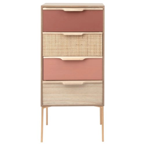 Petit meuble de rangement 4 tiroirs en métaldeco chambre reussie maisons du monde 