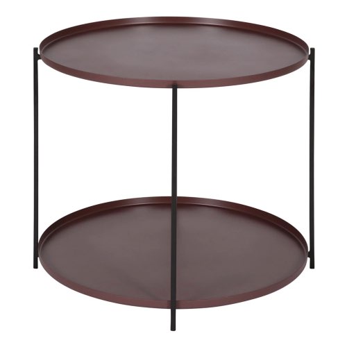 deco couleur prune maisons du monde Table basse métal prune ronde Ø56,5 cm deux plateaux