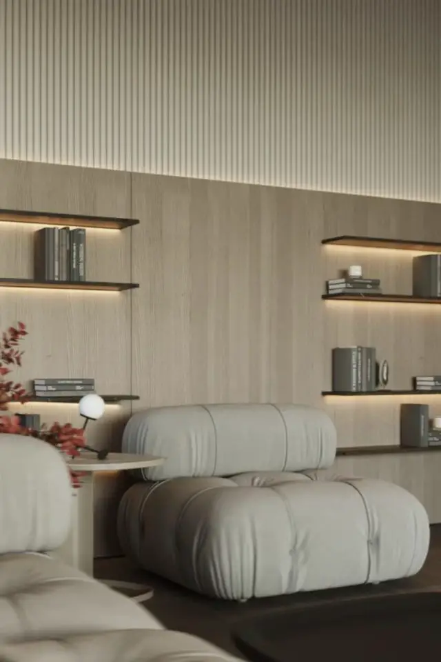 decor design tendance salon exemple canapé beige moderne chic modulable sur-mesure