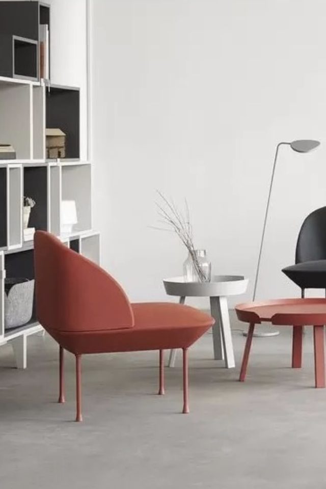 decor design tendance salon exemple chaise fauteuil couleur terracotta