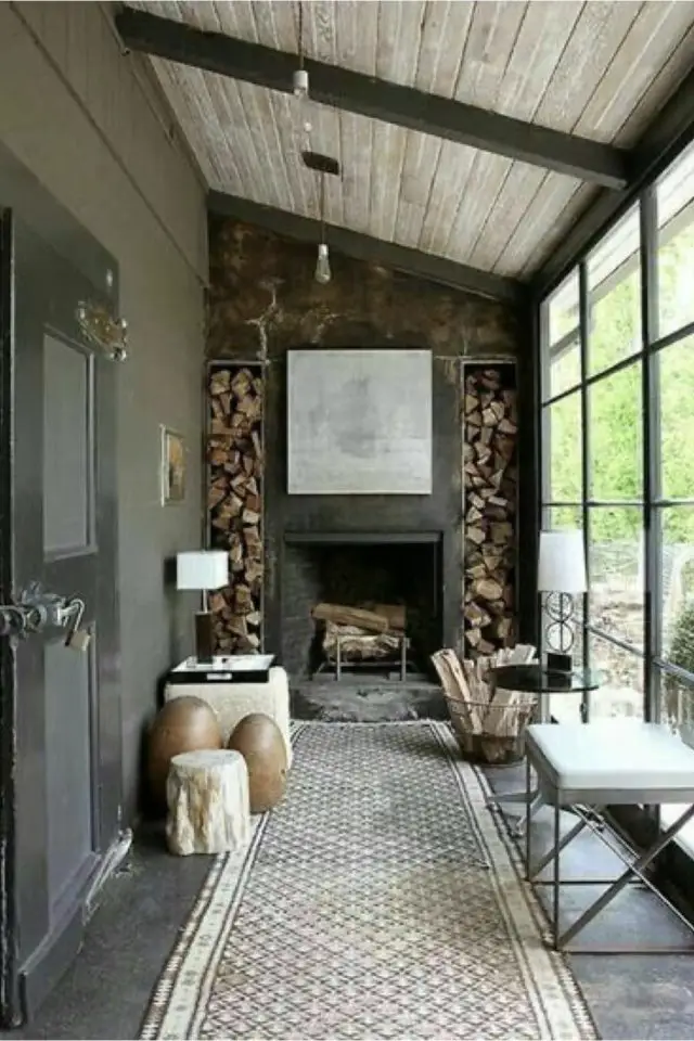 jolie maison veranda exemple couleur sourde gris anthracite moderne chic