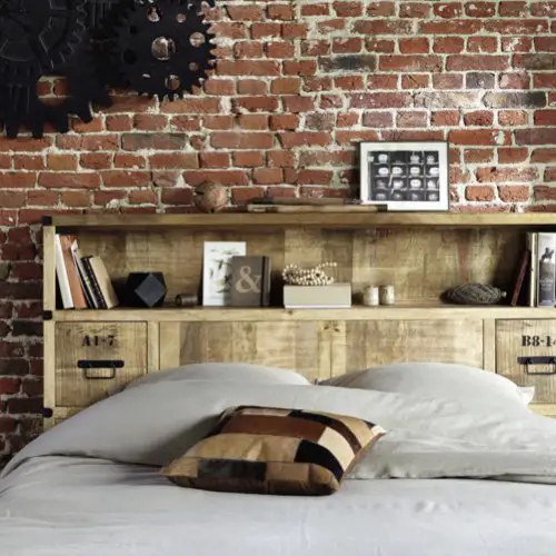 lit avec rangement maisons du monde Tête de lit avec rangements en manguier massif L 140 cm