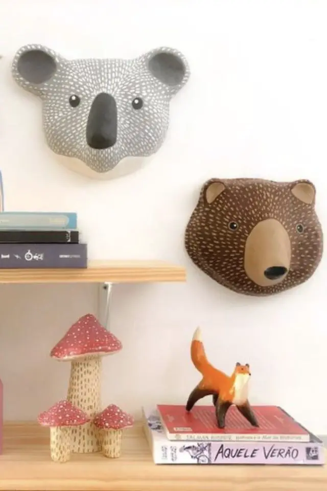 loisirs creatifs decoration papier mache déco mur chambre enfant animaux mignon