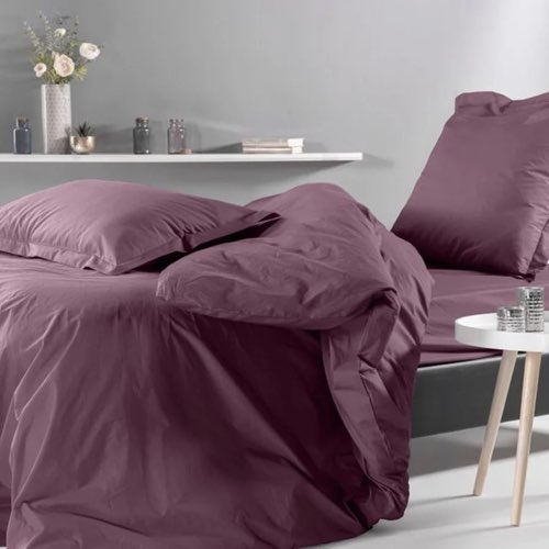 meuble deco couleur prune la redoute Drap plat PERCALE violet