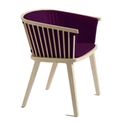 meuble deco couleur prune la redoute Fauteuil secreto hêtre naturel et violet 