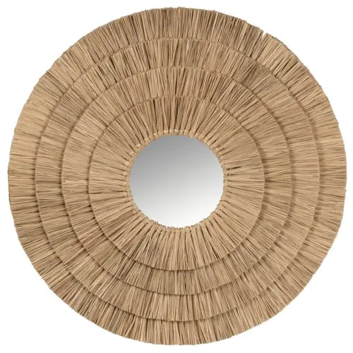 objets deco bord de mer maisons du monde Miroir rond en jonc de mer marron D70