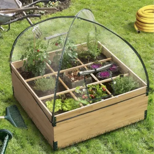 ou trouver composteur pas cher Carré potager avec composteur intégré et housse serre chassis